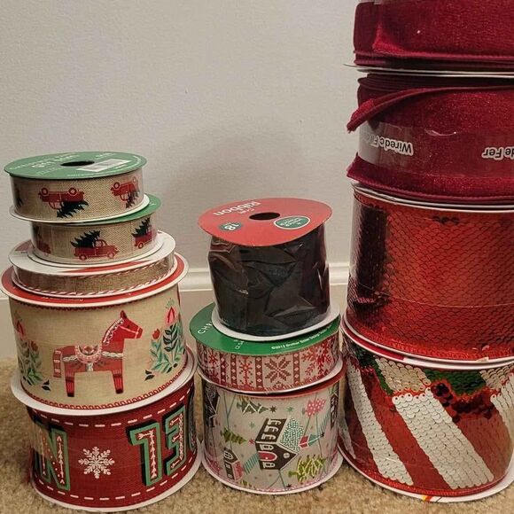 assorted holiday ribbon